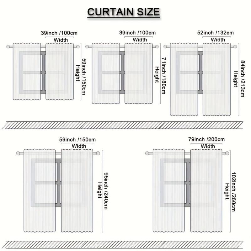 Geometric Sheer Tulle Curtains for Living Room, Sliding Doors - Modern Design