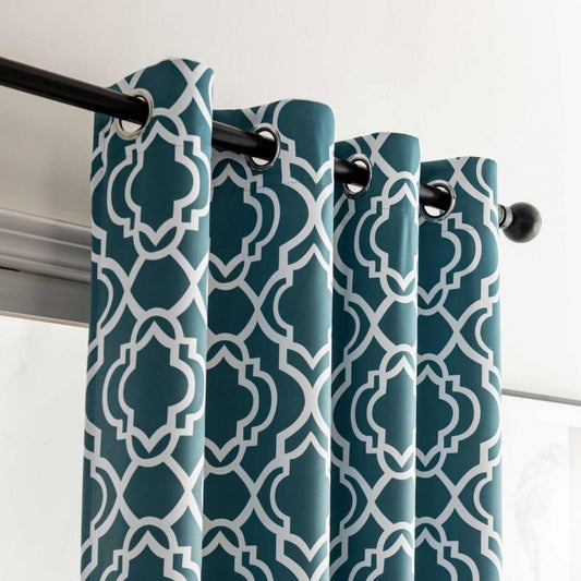 Blackout Printed Curtain Room Darkening Thermal Insulated Grommet Top Curtain