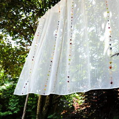 1pc Fresh And Rod Pocket Curtain Vertical Striped Small Window Curtain