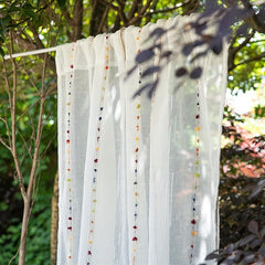 1pc Fresh And Rod Pocket Curtain Vertical Striped Small Window Curtain