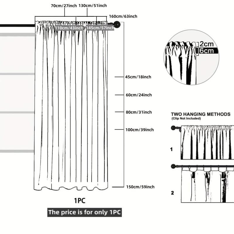 1pc Fresh And Rod Pocket Curtain Vertical Striped Small Window Curtain