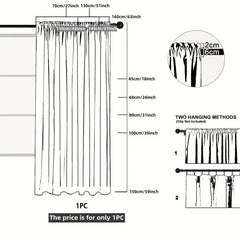 1pc Fresh And Rod Pocket Curtain Vertical Striped Small Window Curtain