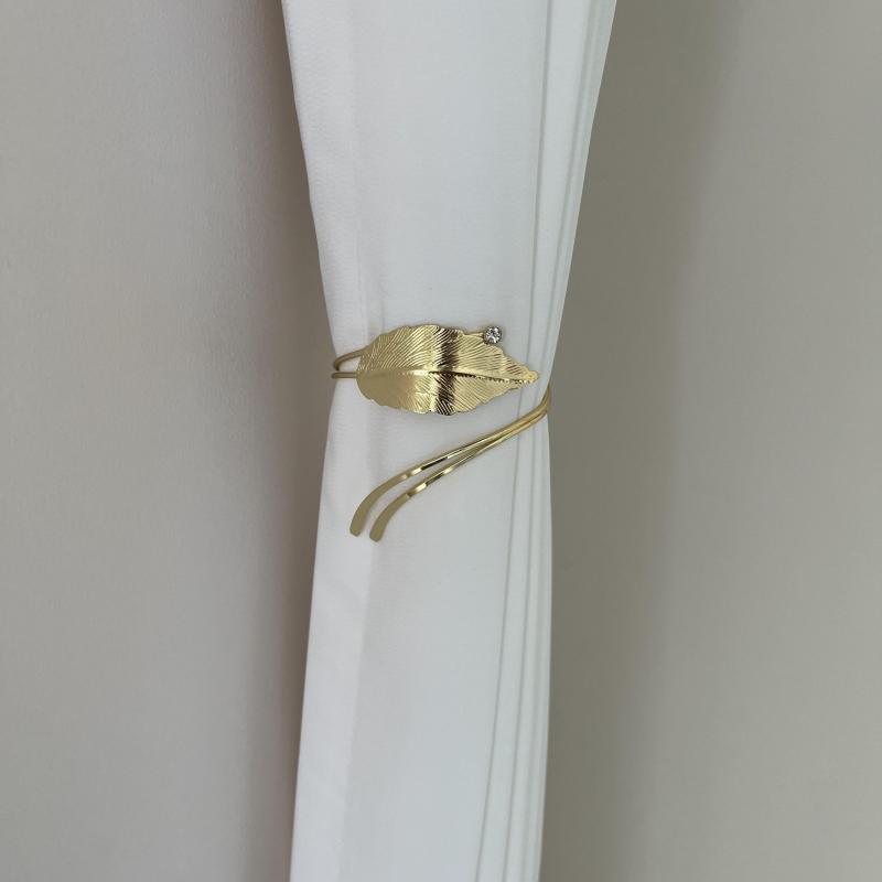 Crystal Leaf Alloy Curtain Clips - Easy Installation