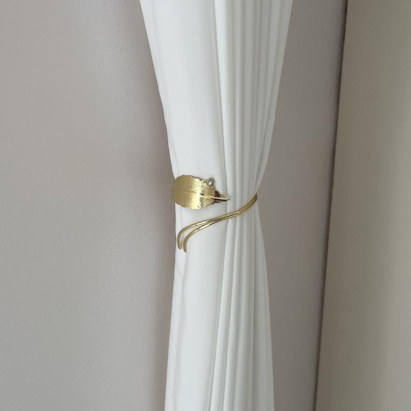 Crystal Leaf Alloy Curtain Clips - Easy Installation