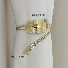 Crystal Leaf Alloy Curtain Clips - Easy Installation