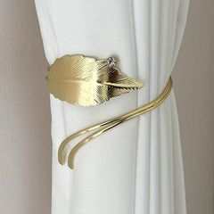 Crystal Leaf Alloy Curtain Clips - Easy Installation