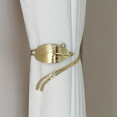 Crystal Leaf Alloy Curtain Clips - Easy Installation