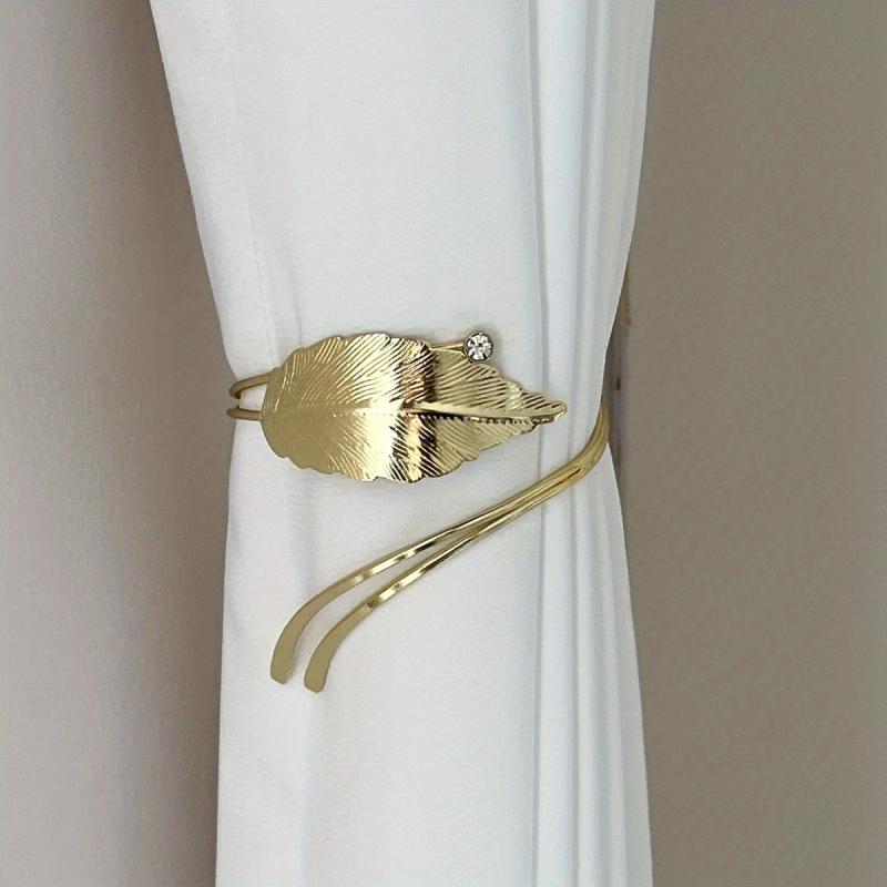 Crystal Leaf Alloy Curtain Clips - Easy Installation