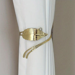 Crystal Leaf Alloy Curtain Clips - Easy Installation