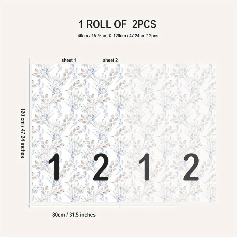 Watercolor Flower Pattern Window Film - Frosted Sticker for Privacy