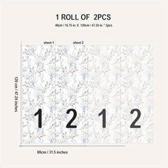 Watercolor Flower Pattern Window Film - Frosted Sticker for Privacy