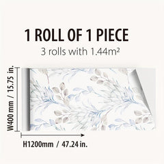 Watercolor Flower Pattern Window Film - Frosted Sticker for Privacy