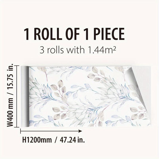 Watercolor Flower Pattern Window Film - Frosted Sticker for Privacy