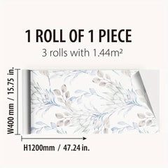 Watercolor Flower Pattern Window Film - Frosted Sticker for Privacy