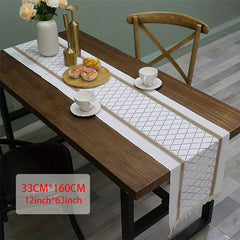 Boho Table Runner with Tassels for Rustic Weddings