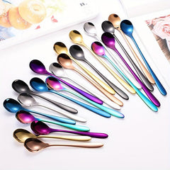 4pcs Stainless Steel Dessert Spoon Modern Stirring Reusable Ice Cream Spoon