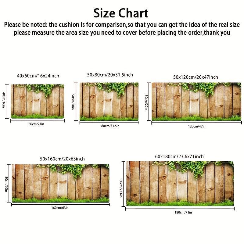 3D Wood Leaf Pattern Kitchen Rugs Absorbent Non Slip Stain Resistant