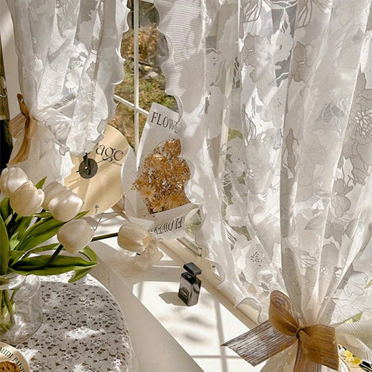 Romantic Rose Sheer Curtain for Bedroom or Living Room