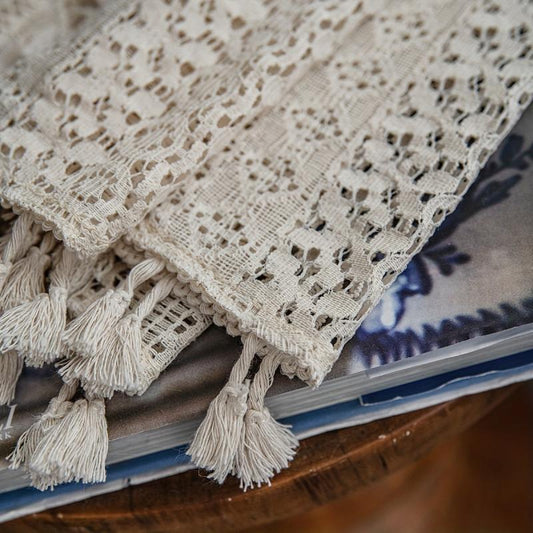 Translucent Boho Macrame Tassels Curtain for Living Room Bedroom