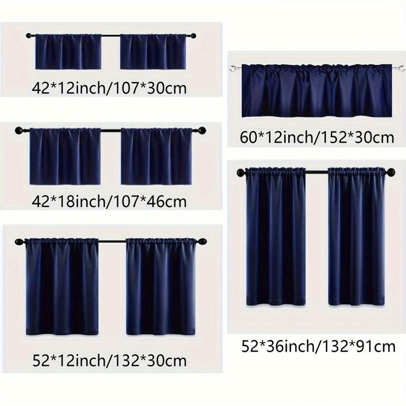 Short Blackout Curtain for Bedroom Kitchen Home Windows