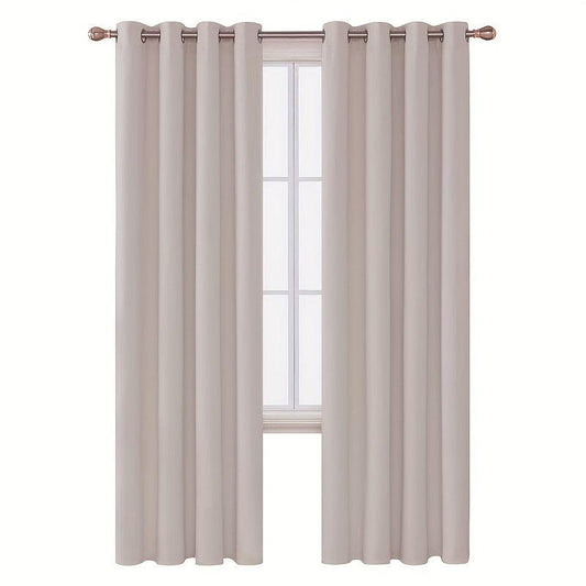 Blackout Curtain Solid Black 1 Panel Thermal Insulated Grommet Top for Bedroom