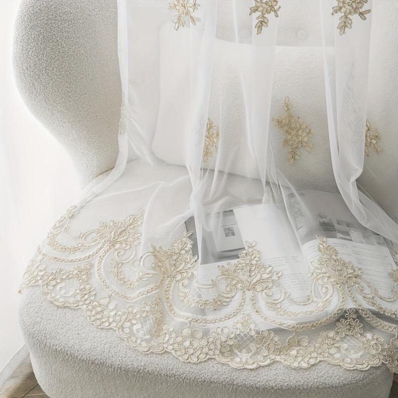 French Embroidery Sheer Curtain European Small Flower Embroidery