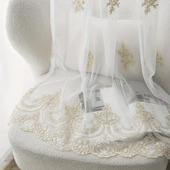 French Embroidery Sheer Curtain European Small Flower Embroidery