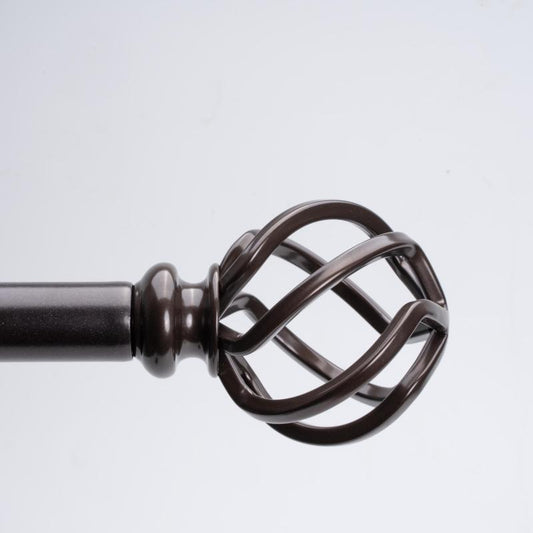 2pcs Decorative Hollow Grid Curtain Rod Finials with Two End Caps