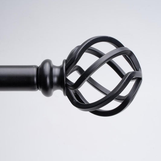 2pcs Decorative Hollow Grid Curtain Rod Finials with Two End Caps