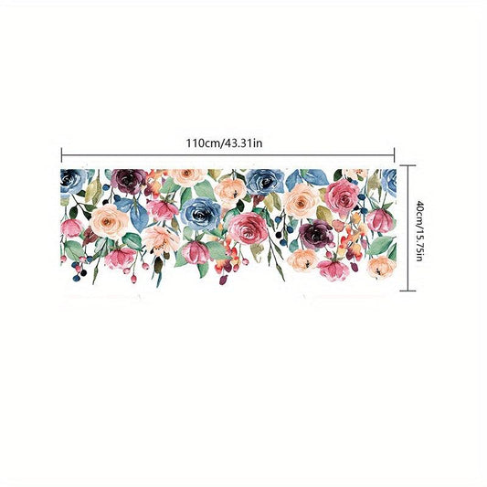 Colorful Flower Pattern Window Privacy Film UV Blocking