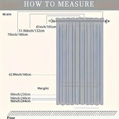 Solid Horizontal Stripe Sheer Curtain for Living Room & Bedroom Decor