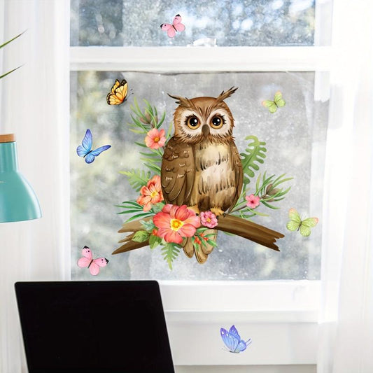 Owl Butterfly Art Wall Sticker Self Adhesive Decorative Removable Stick