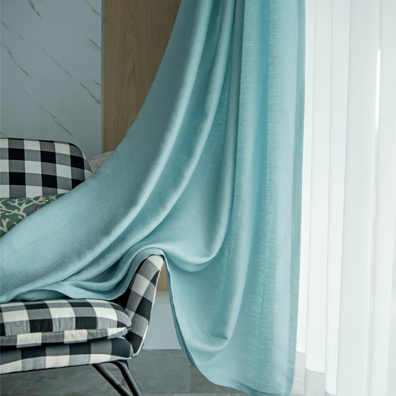 Semi Sheer Blackout Curtains for Sliding Glass Door Sea Green