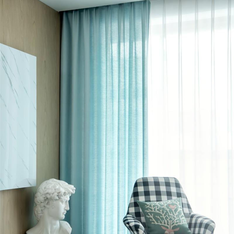 Semi Sheer Blackout Curtains for Sliding Glass Door Sea Green
