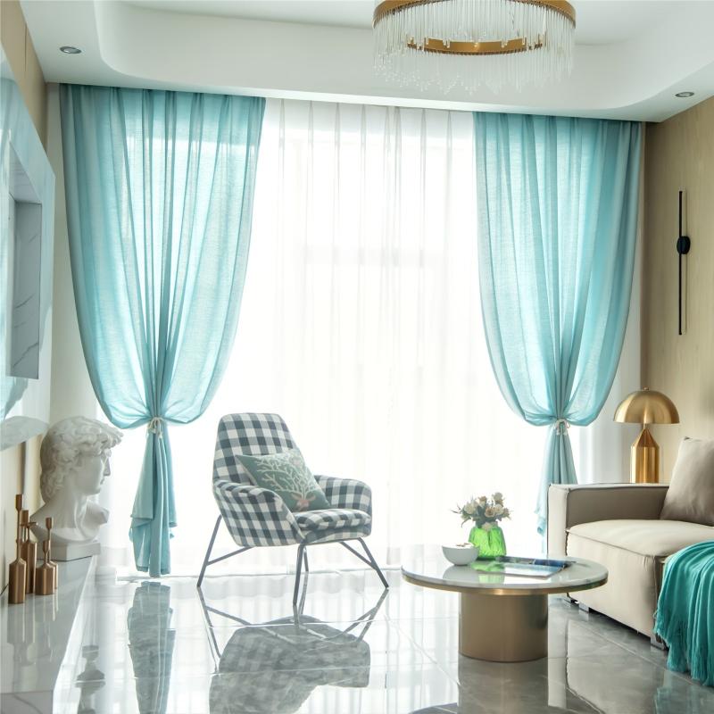 Semi Sheer Blackout Curtains for Sliding Glass Door Sea Green