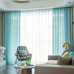 Semi Sheer Blackout Curtains for Sliding Glass Door Sea Green