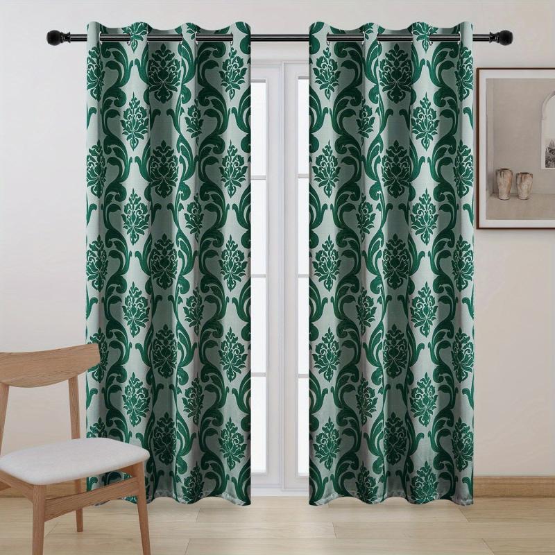 Retro Jacquard Blackout Curtains Set