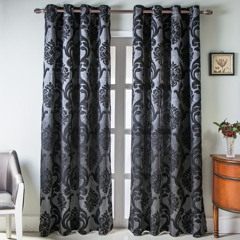 Retro Jacquard Blackout Curtains Set