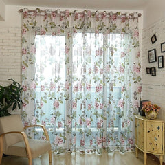 Peony Pattern Curtain Valance for Home Decor