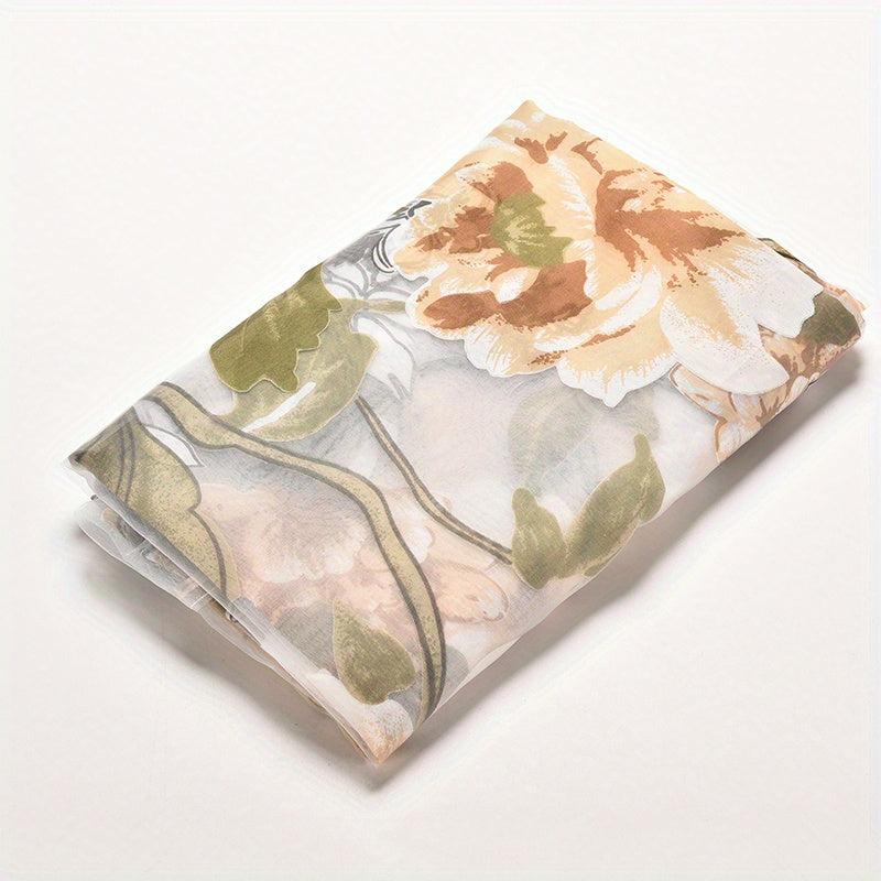 Peony Pattern Curtain Valance for Home Decor