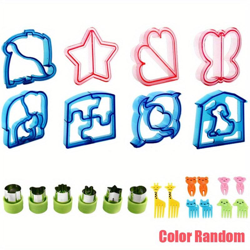 24 Piece Sandwich Cutter Fruit Fork Food Pick Vegetable Biscuit Cutter