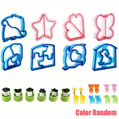 24 Piece Sandwich Cutter Fruit Fork Food Pick Vegetable Biscuit Cutter