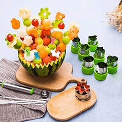 24 Piece Sandwich Cutter Fruit Fork Food Pick Vegetable Biscuit Cutter