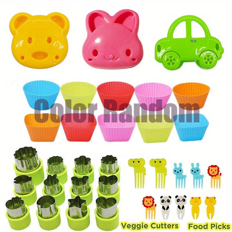 24 Piece Sandwich Cutter Fruit Fork Food Pick Vegetable Biscuit Cutter