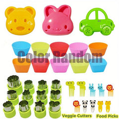 24 Piece Sandwich Cutter Fruit Fork Food Pick Vegetable Biscuit Cutter