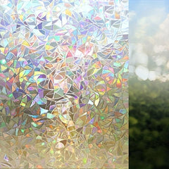 Rainbow Privacy Film Clings - Decorative 3D Vinyl Stained Glass Decals