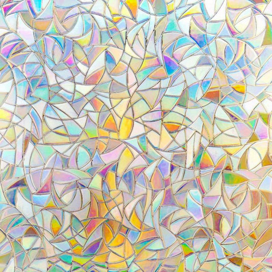 Rainbow Privacy Film Clings - Decorative 3D Vinyl Stained Glass Decals