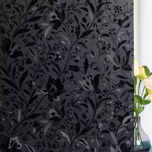 Blackout Window Film Privacy Frosted Sun Blocking for Bathroom