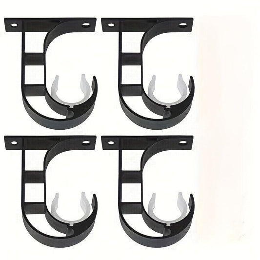 4pcs Ceiling Mount Curtain Rod Holders Heavy Duty Aluminum Alloy Bracket Hooks