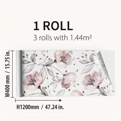 Waterproof Red Flower Printed Window Sticker - 47.24 x 15.75 inches